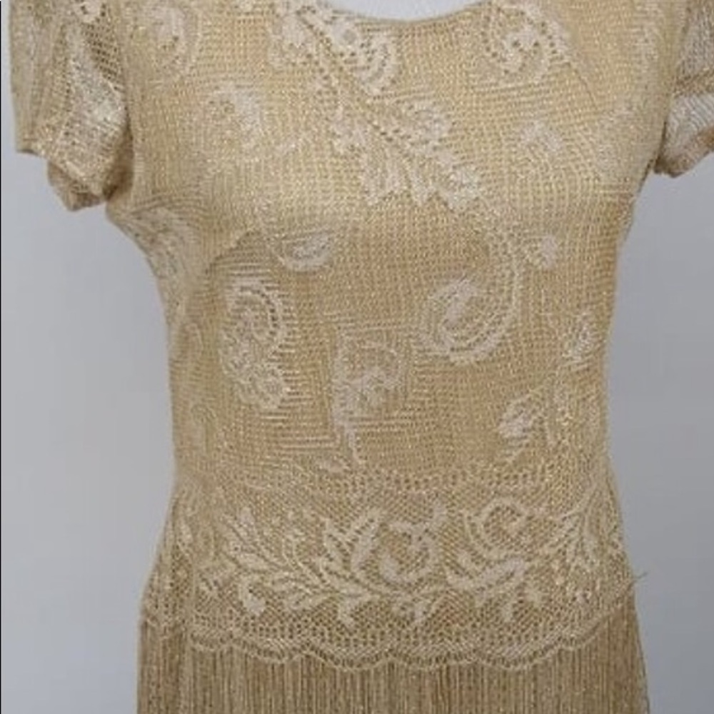 Onyx Nite Size 10 Dress Gold Formal Full Length